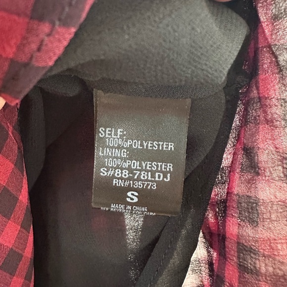 Vici Balloon Sleeve Gingham Plaid Checkered Long Sleeve Dress - S - Picture 5 of 10